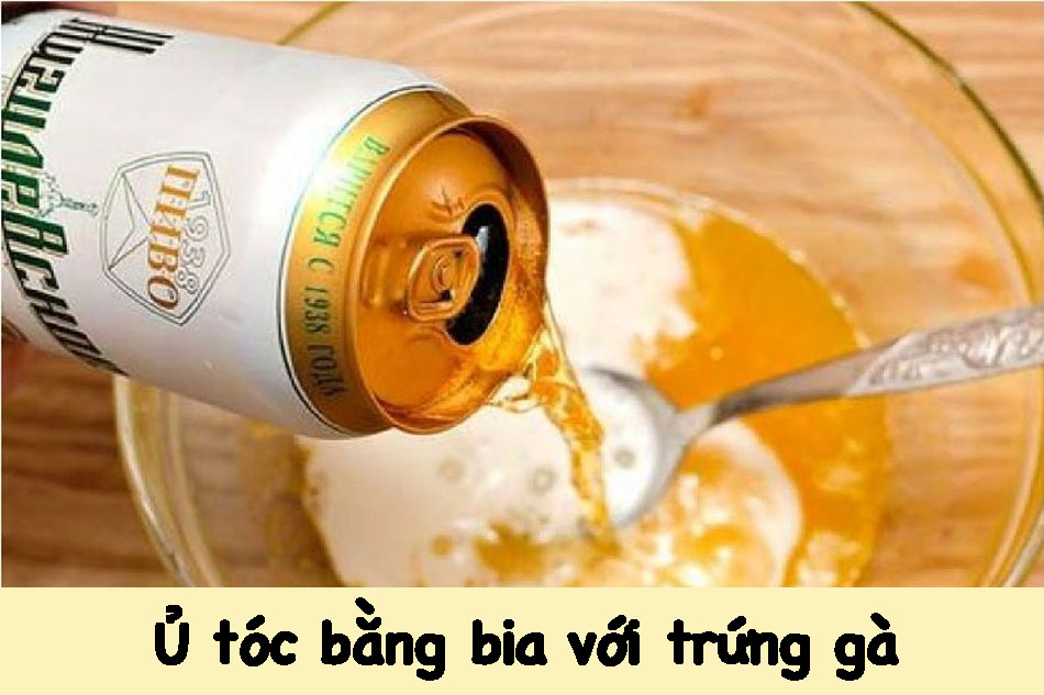 ủ tóc bằng bia với trứng gà