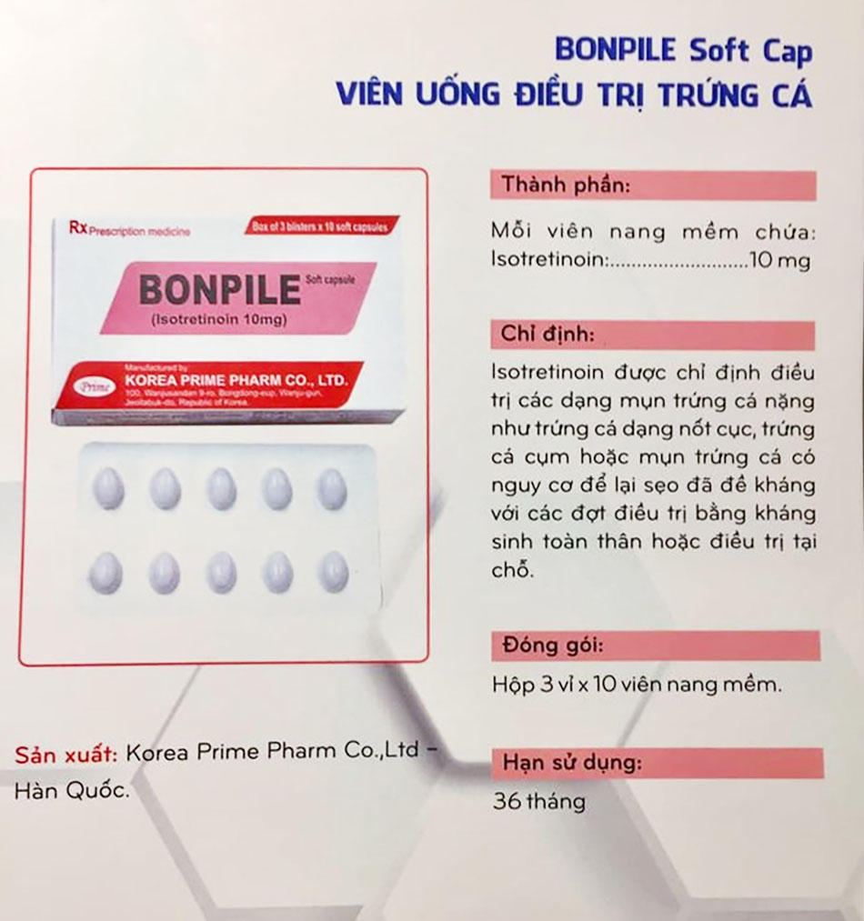 Hình ảnh của thuốc trị mụn Bonpile